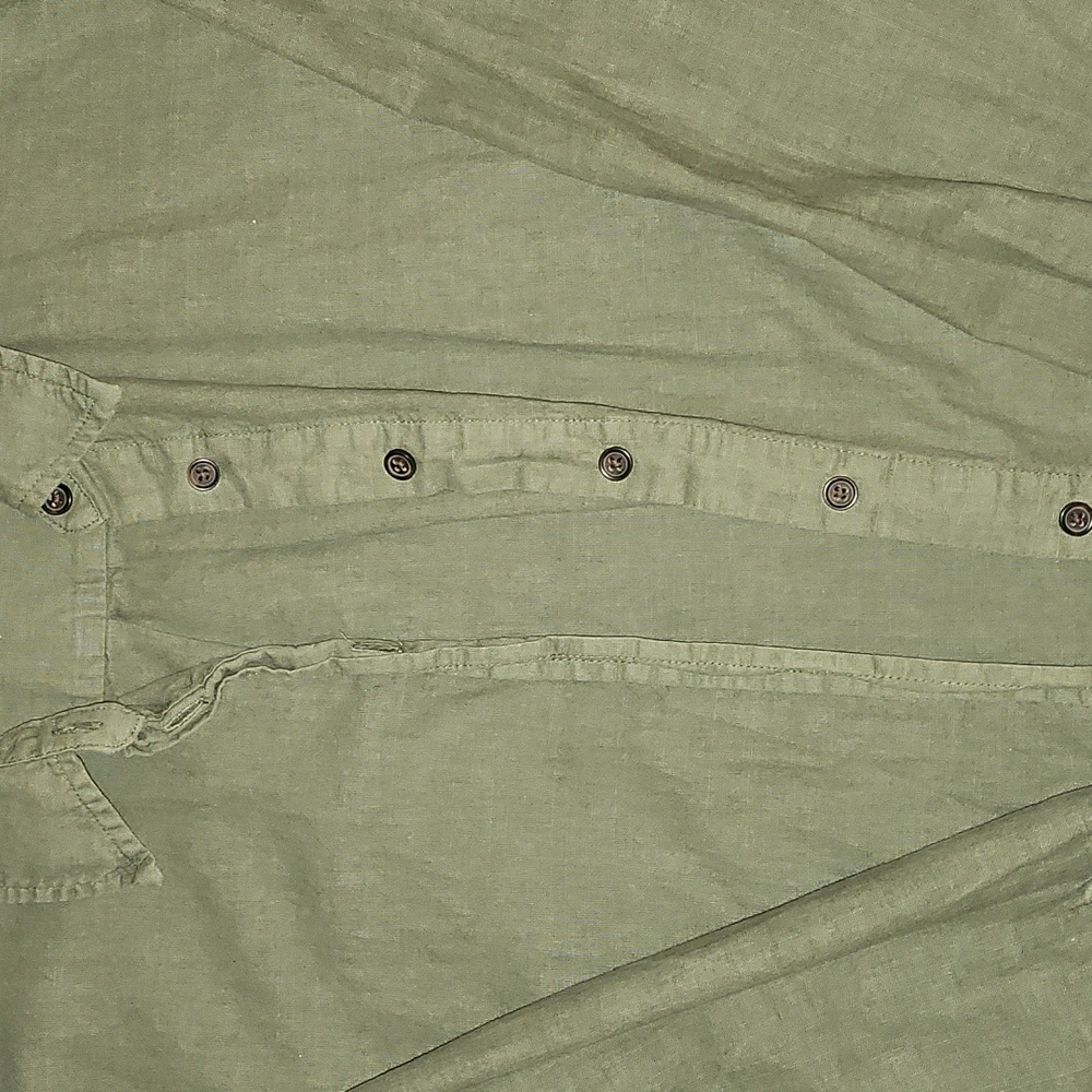Universal Thread Cotton Linen Green Button-Up Shirt Dress XXL - Picture 6 of 12